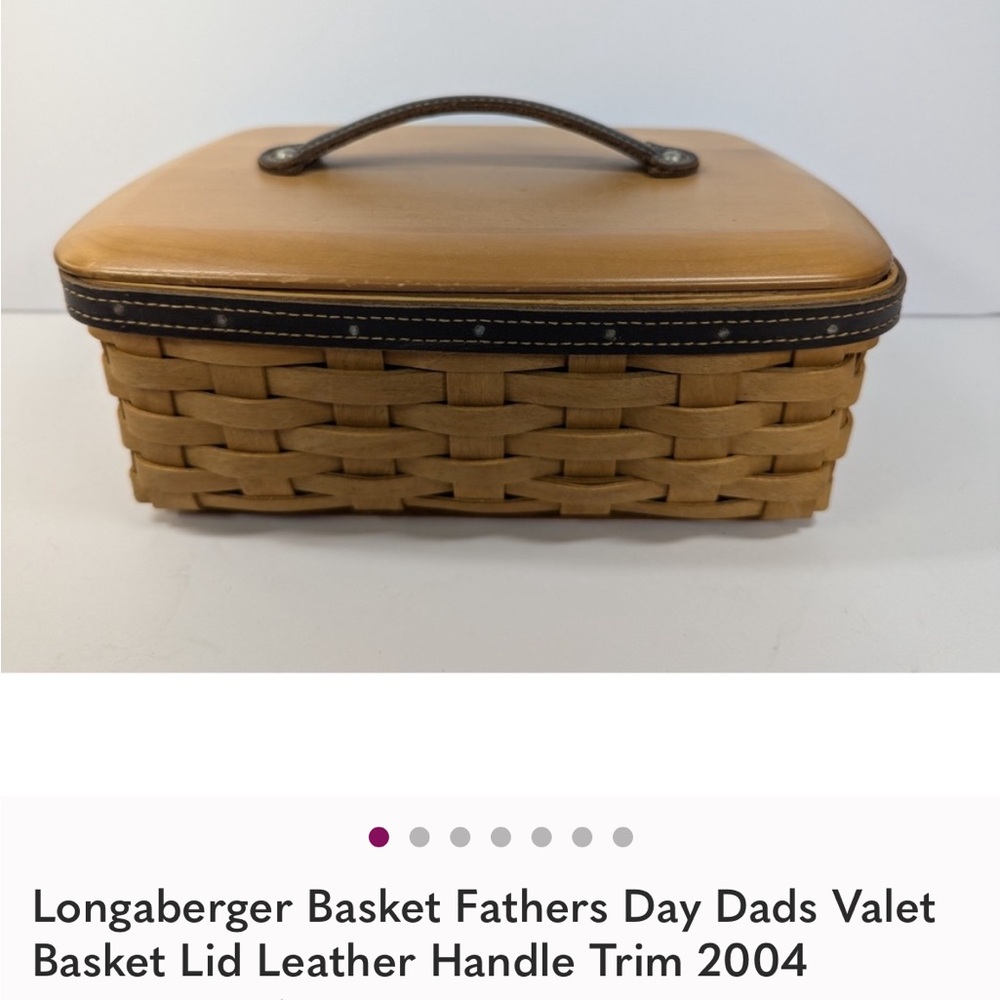 New  Longaberger Brown Woven Basket Fathers Day Dads Valet Basket